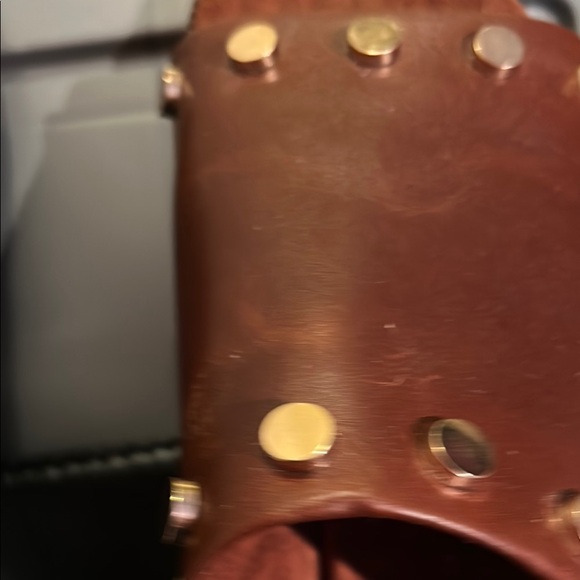 Kelsi Dagger Brown Leather Studded Sandals - Picture 3 of 10